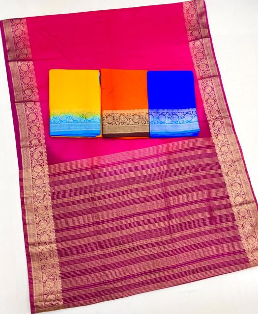 Malhar double zari border saree suppliers  - wholesale export